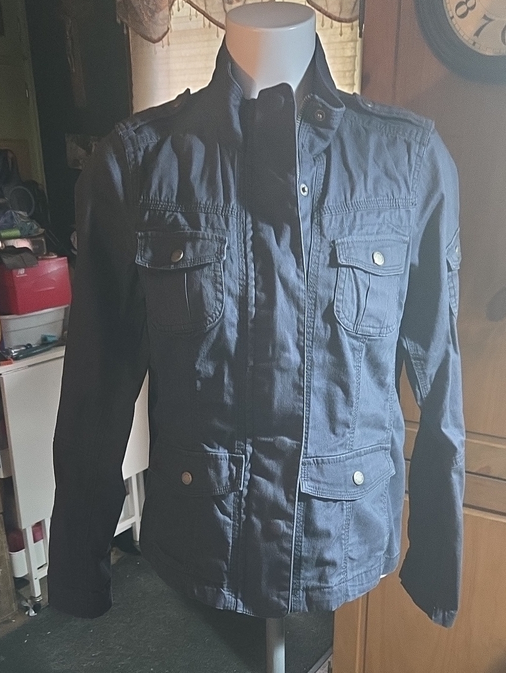 Woman's Sz M Sonoma Navy Utility Field Jacket